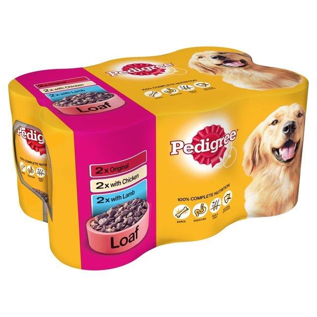 Pedigree Dog Tins Mixed Selection In Loaf 400g 6pk (6 x 400g)