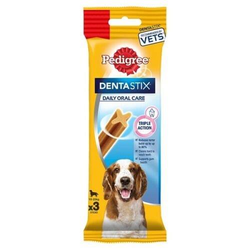 Pedigree Dentastix Daily Dental Chews Medium Dog Treats 3 Sticks 77g