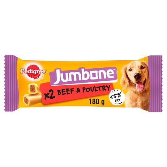 Pedigree Jumbone Medium Dog Treats With Beef & Poultry 2 Chews 180g