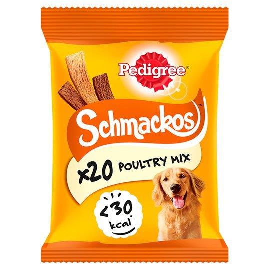 Pedigree Schmackos Dog Treats With Poultry 20 Sticks 144g