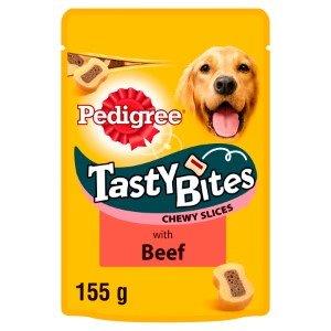 Pedigree Tasty Minis Dog Treats Chewy Slices With Beef 155g