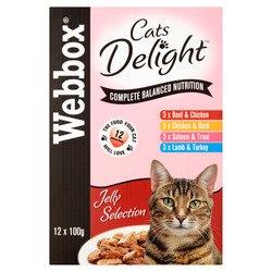 Webbox Cat Pouches Jelly Selection 12pk (12 x 100g)