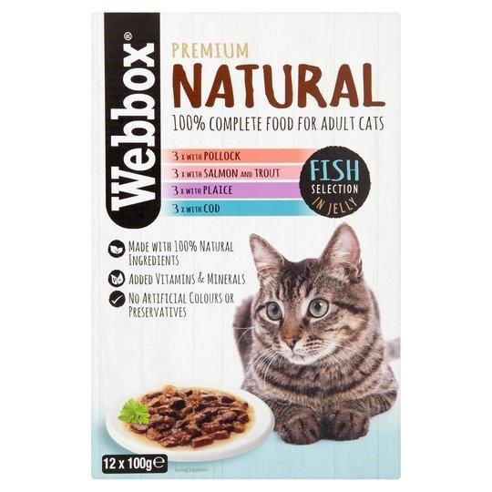 Webbox Cat Natural Pouches Fish In Jelly Selection 8pk (8 x 100g)