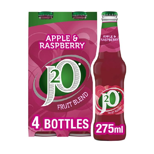 J2O Apple & Rasberry Glass 4pk (4 x 275ml)