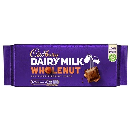 Cadbury Dairy Milk Whole Nut 180g (E)