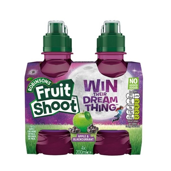 Fruit Shoot Apple & Blackcurrant NAS 4pk (4 x 200ml)