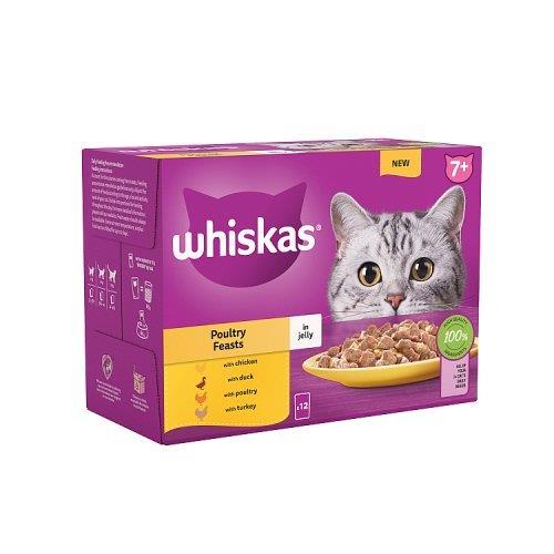 Whiskas 7+ Cat Pouches Poultry Feasts in Jelly (12 x 85g) 1.02kg