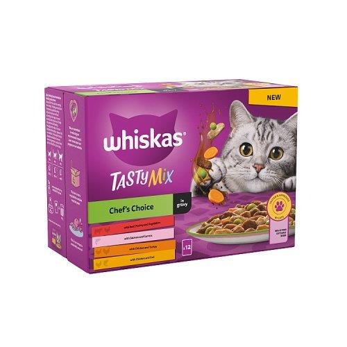 Whiskas 1+ Cat Pouches Tasty Chefs Choice Gravy (12 x 85g) 1.02kg