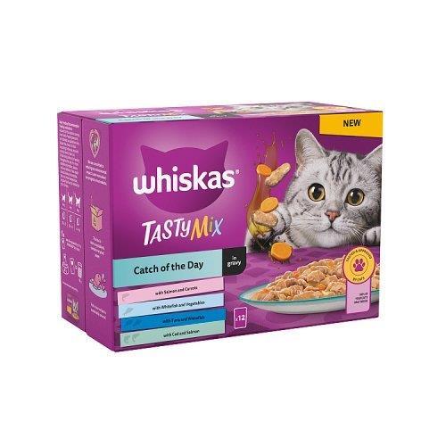 Whiskas 1+ Cat Pouches Tasty Mix Catch OTD Gravy (12 x 85g) 1.02kg