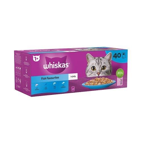 Whiskas 1+ Cat Pouches Fish Favourites in Jelly (40 x 85g) 3.4kg