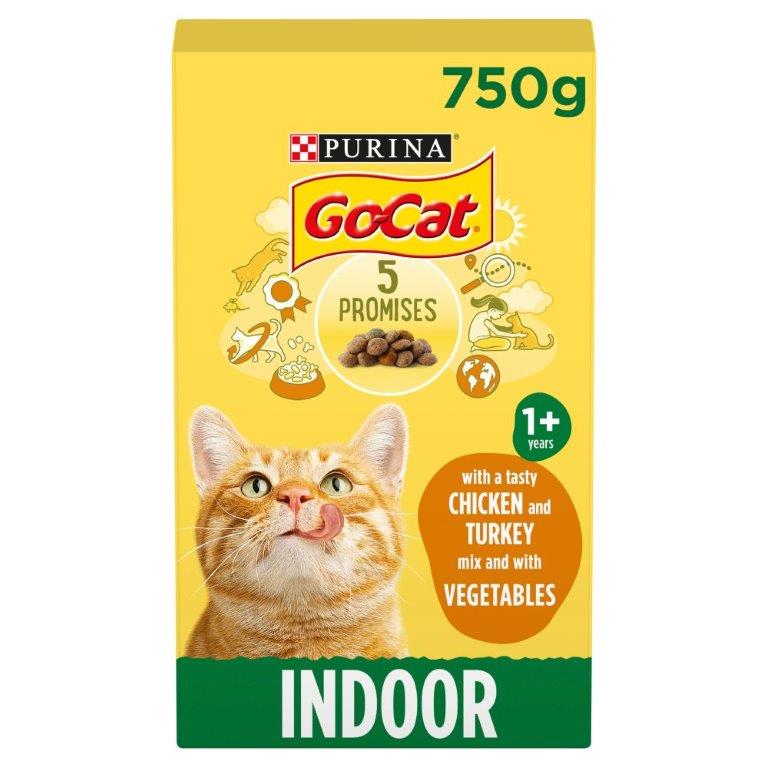 DUNIYA | Go-Cat Indoor & Chicken & Turkey & Vegetables 750g Thumbnail