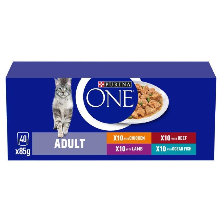 Purina ONE Adult Cat Mini Fillets in Gravy (40 x 85g)