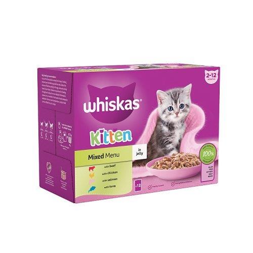 Whiskas 2-12mths Kitten Mixed Menu in Jelly 12pk (12 x 85g) 1.02kg