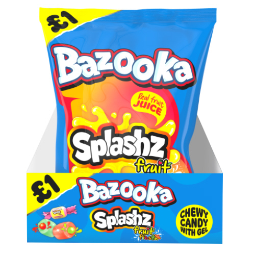 Bazooka Splashz Fruit Fiesta Pm £1 120g