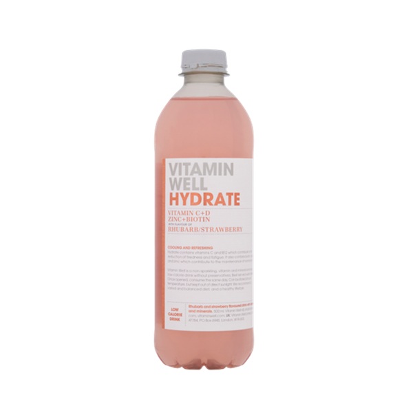 Vitamin Well Hydrate Rhubarb & Strawberry 500ml