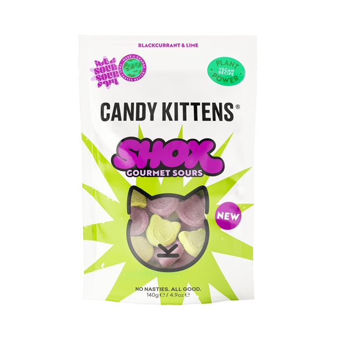 Candy Kittens Sour Shox Blackcurrant & Lime 140g