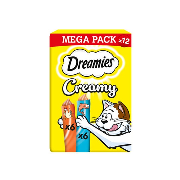 Dreamies Creamy Snack & Chicken & Salmon (12 x 10g)