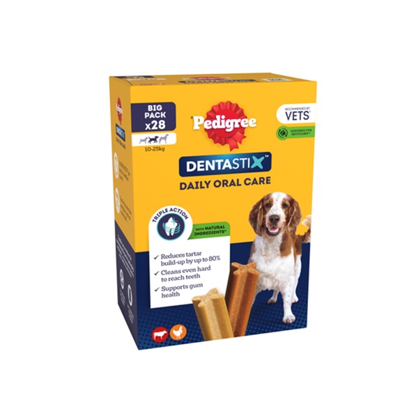 Pedigree Dentastix Daily Dental Chews Medium Dog Selfiestix 28 Sticks 720g