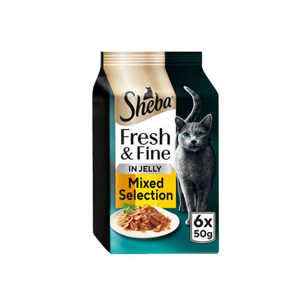 Sheba Fresh & Fine Cat Pouches & Chicken & Turkey & Poultry In Jelly (6 x 50g)