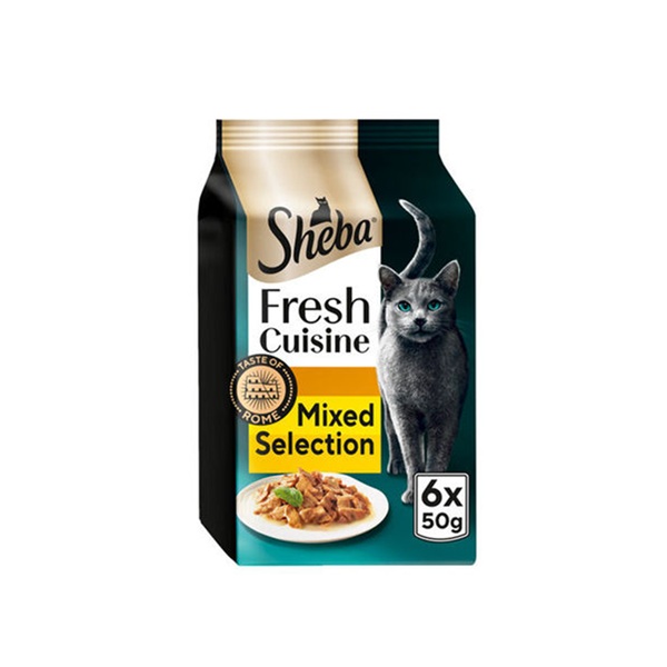 Sheba Fresh Cuisine Cat Pouches & Turkey & Chicken & Poultry In Gravy (6 x 50g)