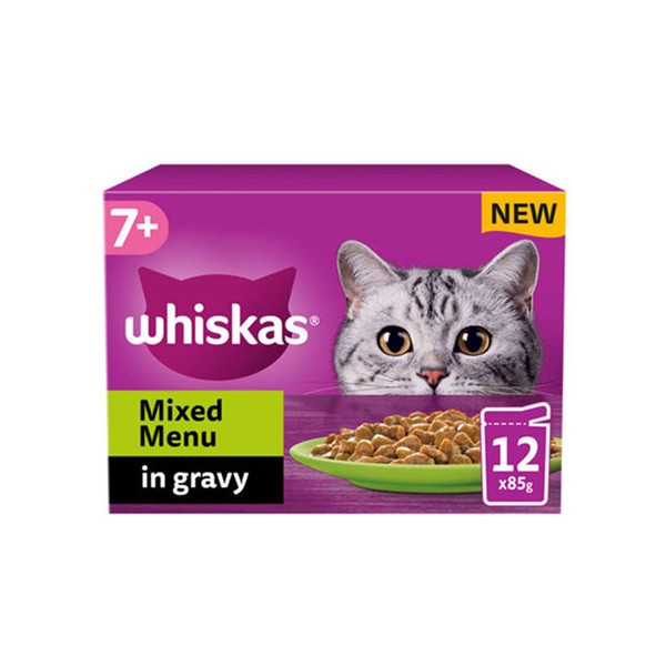 Whiskas 7+ Mixed Menu Senior Pouches In Gravy (12 x 85g)