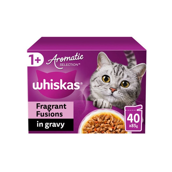 Whiskas 1+ Cat Pouches Aromatic Fusion In Gravy (40 x 85g)