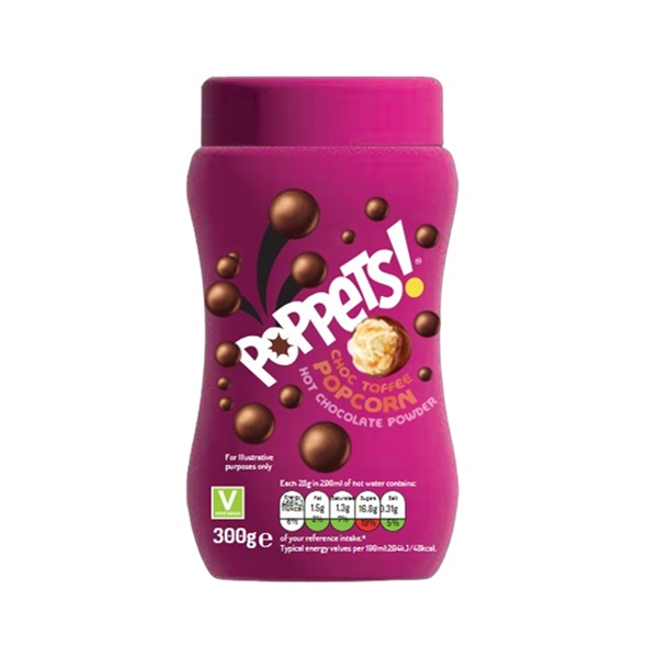 Poppets Hot Chocolate Powder Toffee Popcorn 300g