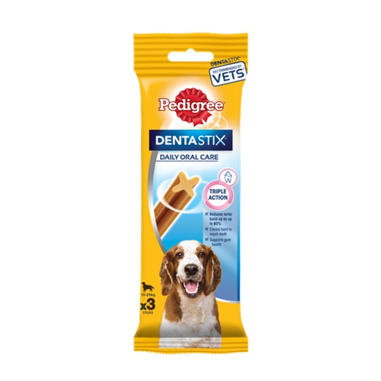 Pedigree Dentastix Daily Adult Medium Dog Treats 3 Sticks 77g