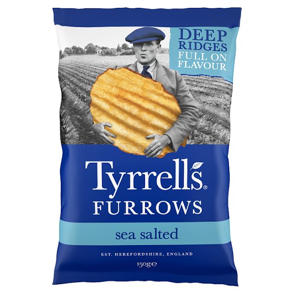 Tyrrells Furrows Sea Salt Crisps 150g (HS)