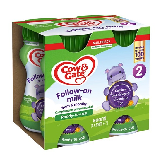 Cow & Gate Follow On Milk 6 Months+ (4 x 200ml) (HS)