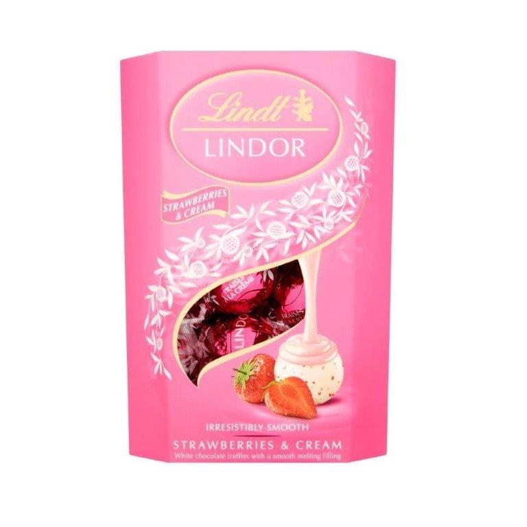 Lindt Lindor Cornet Strawberries & Cream 200g