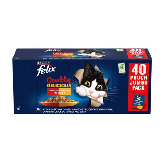 Felix Doubly Delicious Countryside Selection In Jelly (40 x 85g)