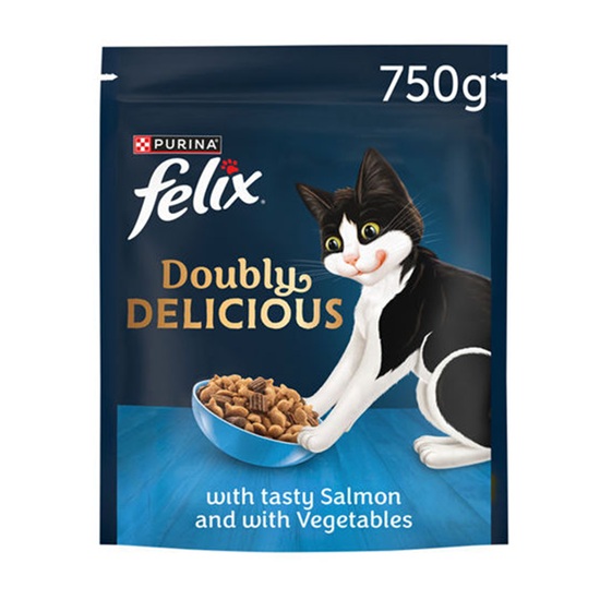 Felix Doubly Delicious Salmon Vegetables Dry Cat Food 750g