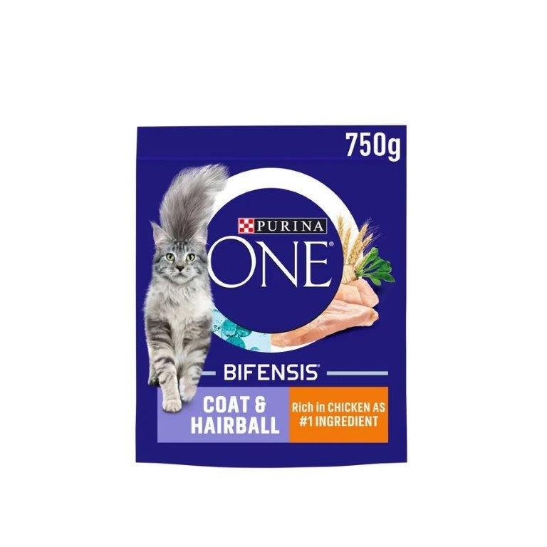 Purina ONE Coat Hairball Chicken Dry Cat Food 750g