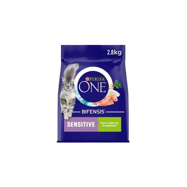 Purina ONE Sensitive Turkey Dry Cat Food 2.8kg