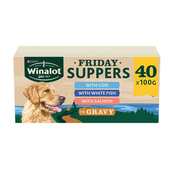 Winalot Friday Suppers Mixed Variety Fish In Gravy Wet Dog Food (40x100g)