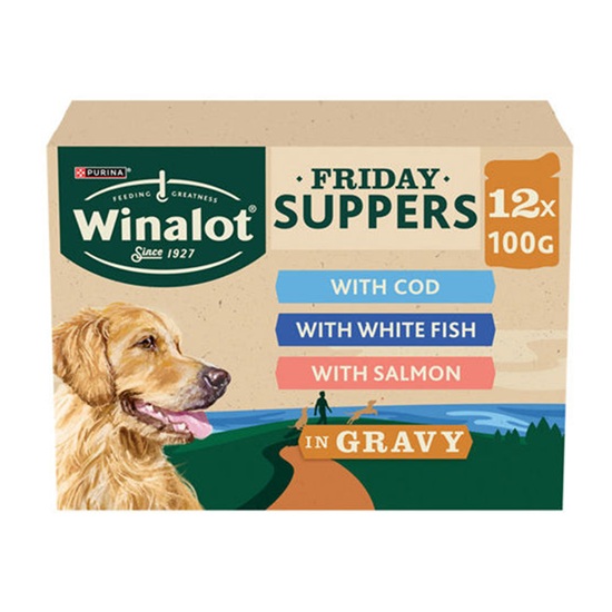 Winalot Friday Suppers Mixed Variety Fish In Gravy Wet Dog Food (12 x 100g)