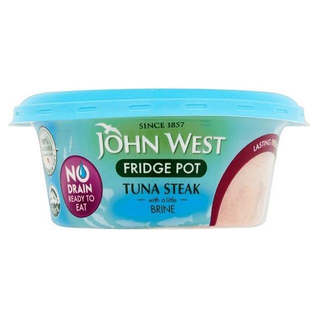 John West Steak Tuna Brine No Drain Fridge Pot 110g