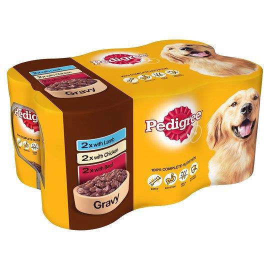 Pedigree Dog Tins Mixed Selection In Gravy 400g 6pk (6 x 400g)