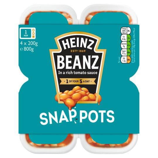 Heinz Snap Pots Baked Beans 4pk (4 x 200g) 