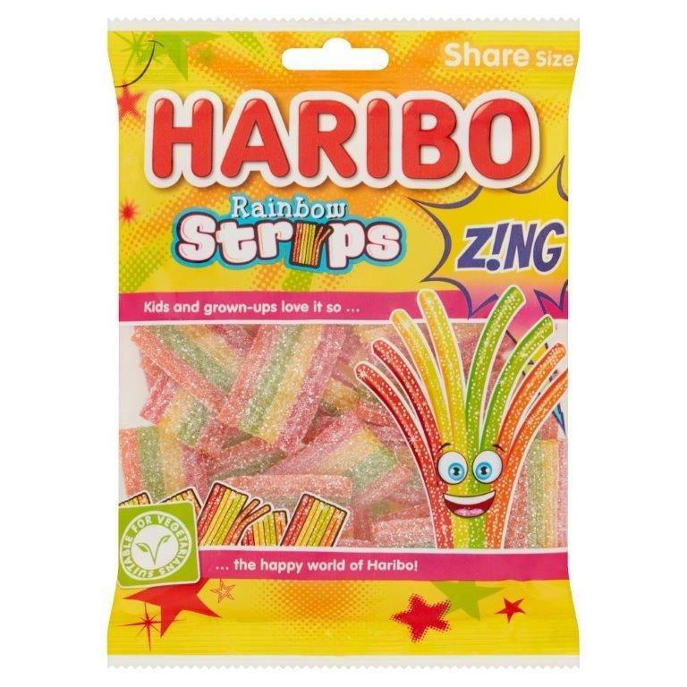 Haribo Bag Rainbow Strips Zing 130g