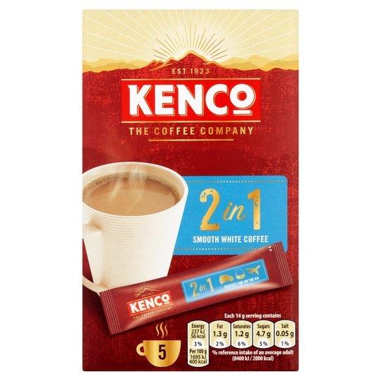 Kenco 2 in 1 Smooth White Instant Coffee 5's (5 x 14g) (HS)