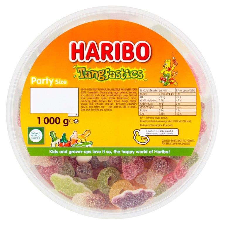 Haribo Tangfastics Tub 1kg