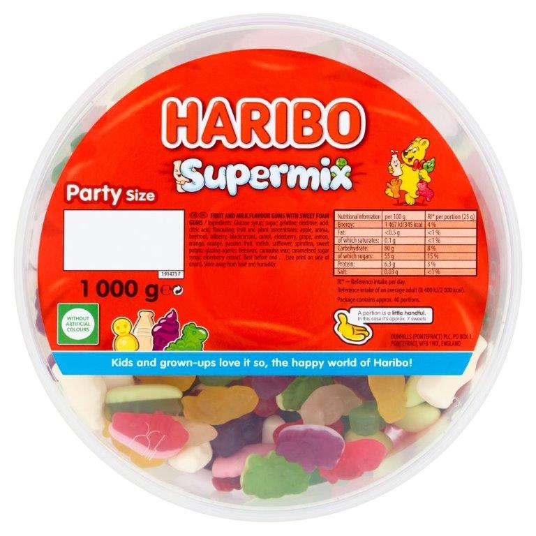 DUNIYA | Haribo Supermix Tub 1kg Thumbnail