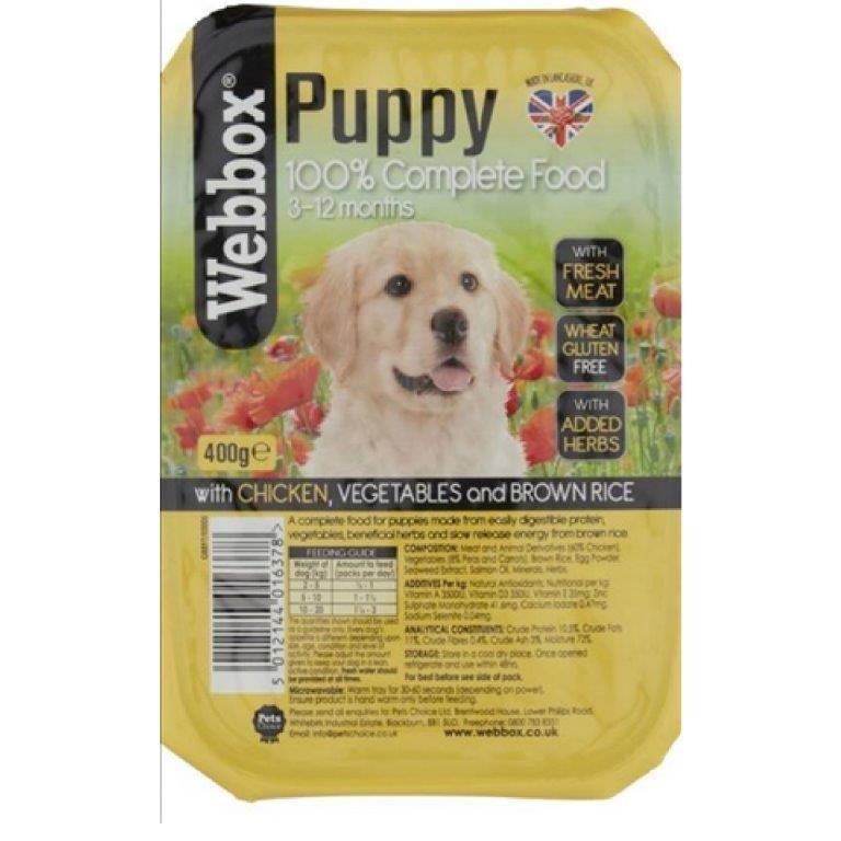 Webbox Puppy Chicken, Veg & Brown Rice 400g