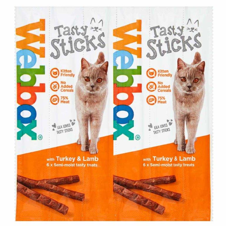 Webbox Cat Delight Sticks Turkey & Lamb 25 x 6s (6 x 5g)