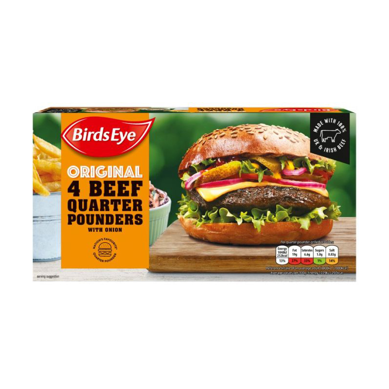 Birds Eye Original Beef Quarter Pounders 4s 454g