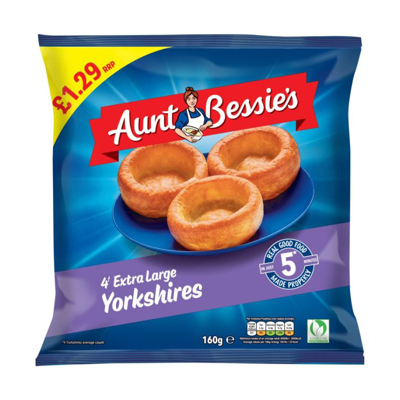 Aunt Bessies Extra Large Yorkshire Puddings 160g PM £1.29