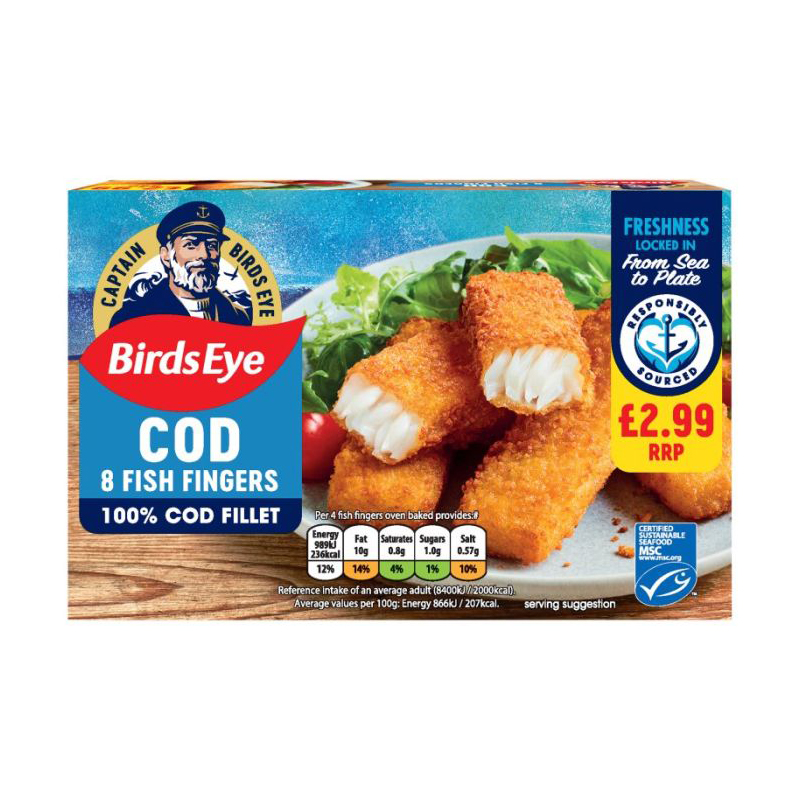 Birds Eye Cod Fish Fingers 8s 224g PM £2.99