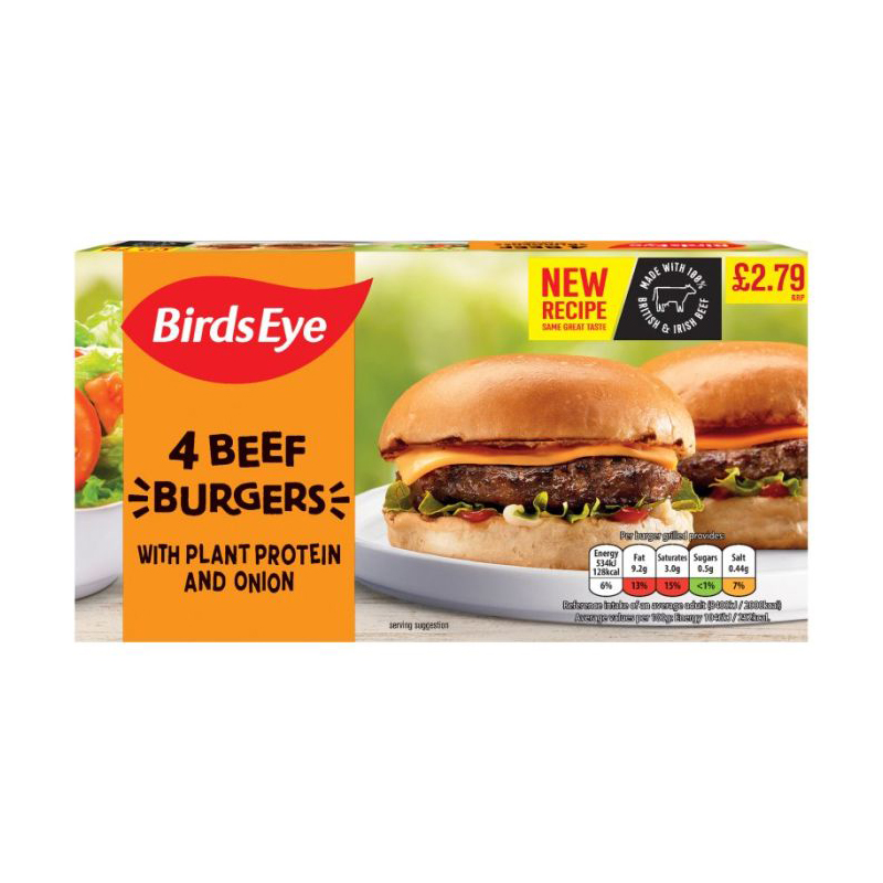 Birds Eye 4s Beef Burgers 227g PM £2.79